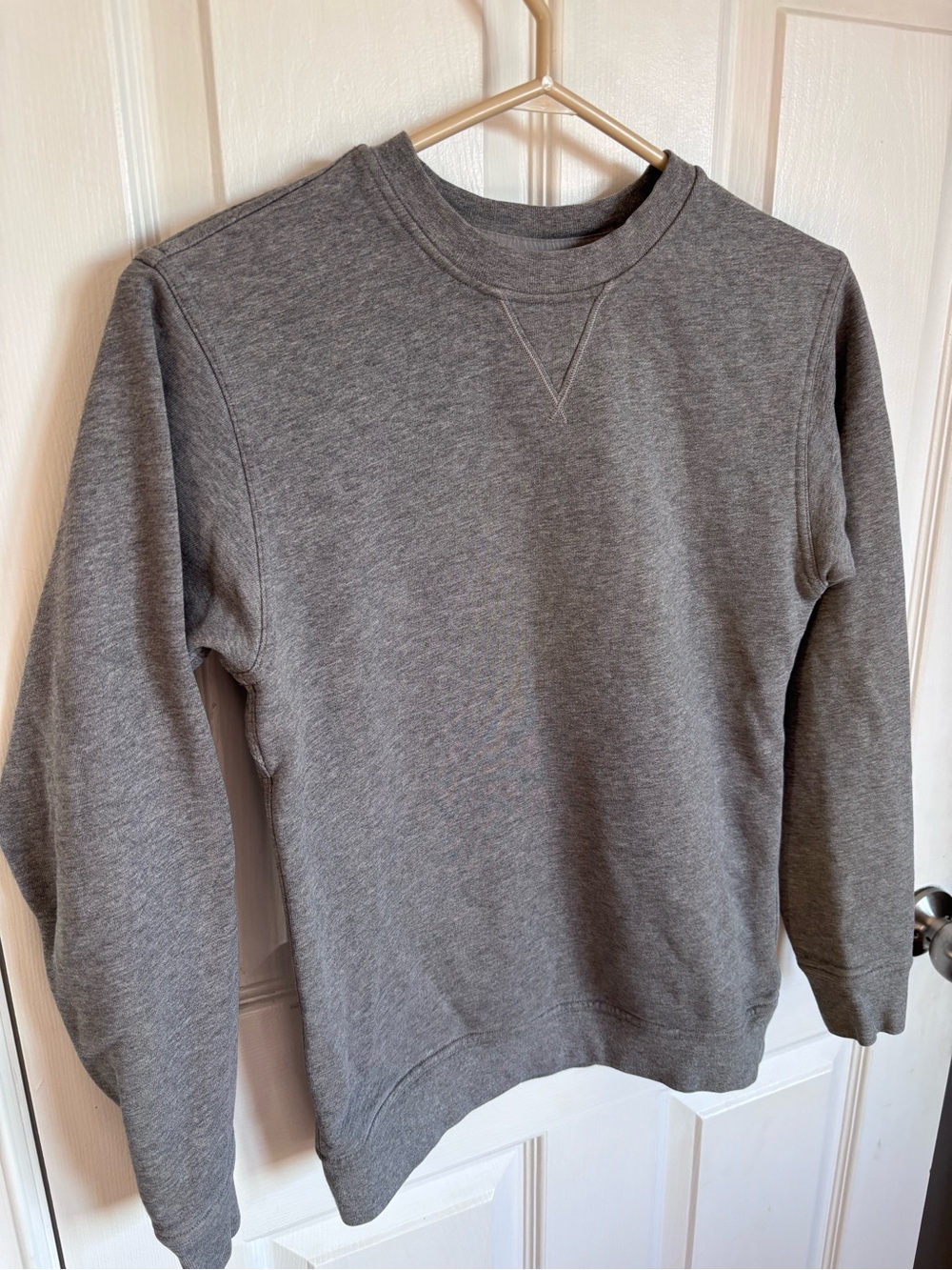 Lululemon Back To It Crewneck Sweatshirt Heathered Grey V-Stitch Pullover 4 XS